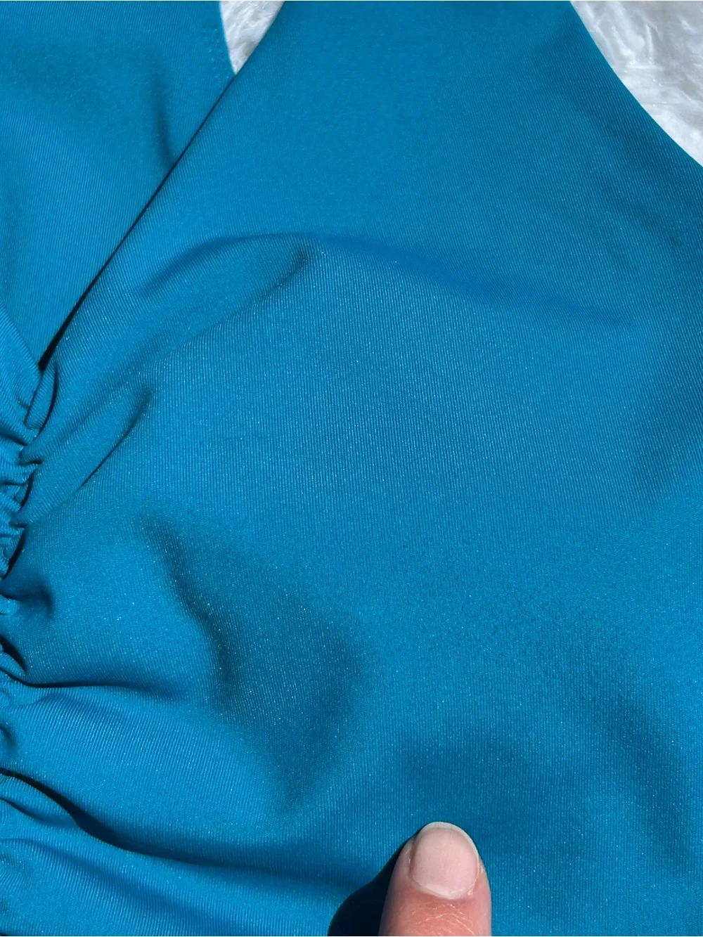 JoyLab Teal Ruched Racerback Sports Bra